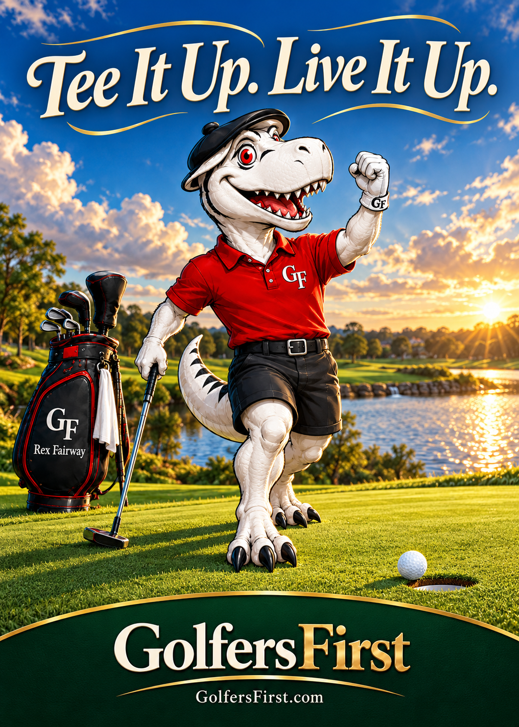 Rex Fairway greeting card: Tee It Up. Live It Up.