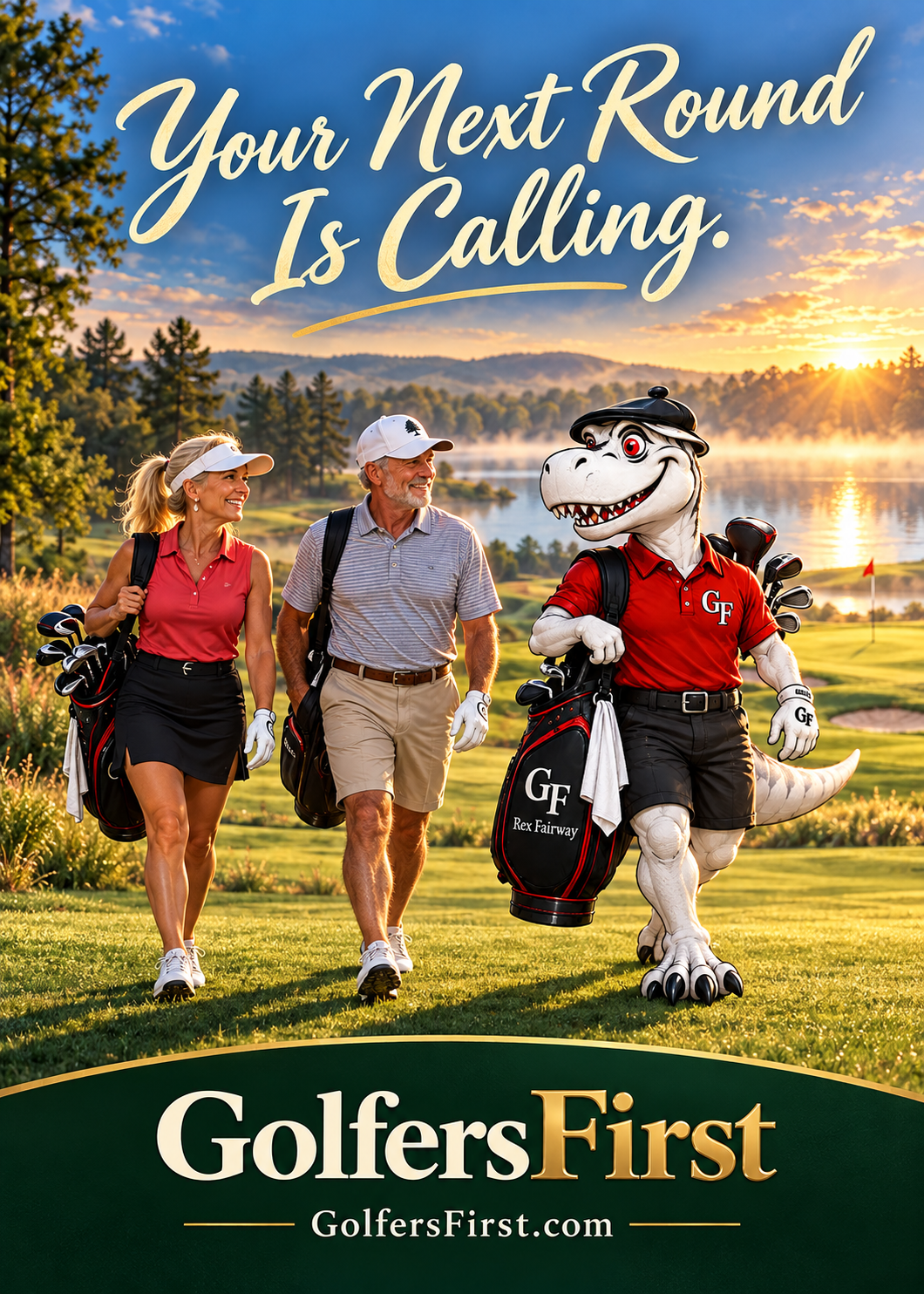 Rex Fairway greeting card: Your Next Round Is Calling.